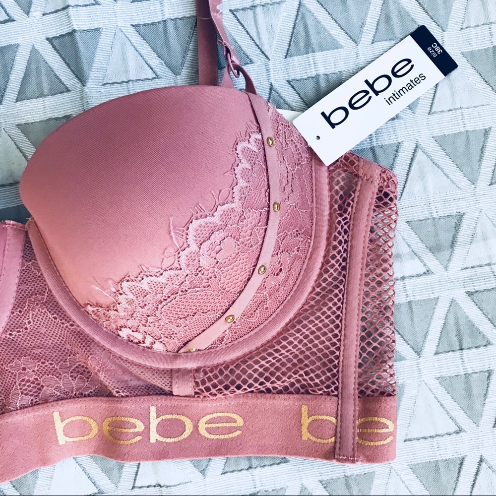 NWT Bebe Long PaddedLong Bra 38C - Picture 3 of 7